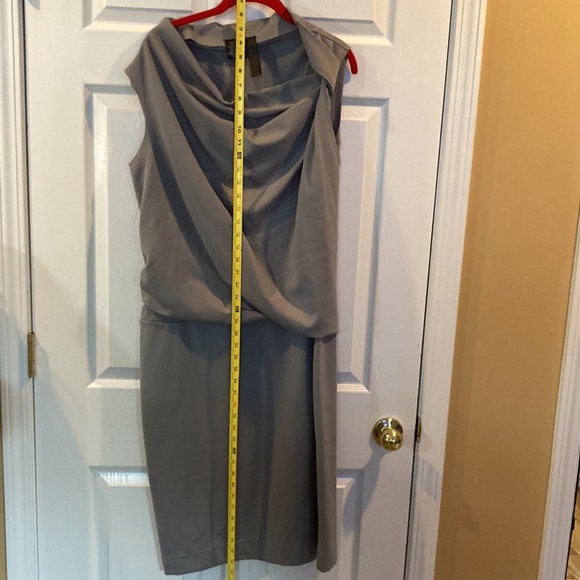 Lukastyle Gray Dress w/one Shoulder Twist Sz L - Picture 9 of 11